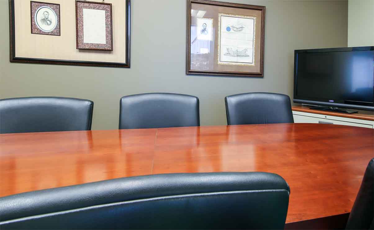 in office divorce mediation meeting table